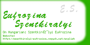 eufrozina szentkiralyi business card